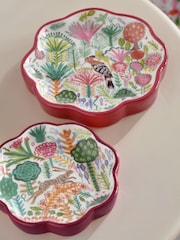 Lucy Tiffney Set of 2 Pink/Orange Trinket Trays - Image 2 of 5