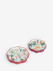 Lucy Tiffney Set of 2 Pink/Orange Trinket Trays - Image 4 of 5
