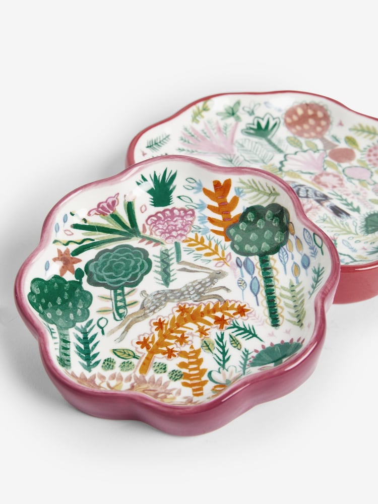 Lucy Tiffney Set of 2 Pink/Orange Trinket Trays - Image 5 of 5