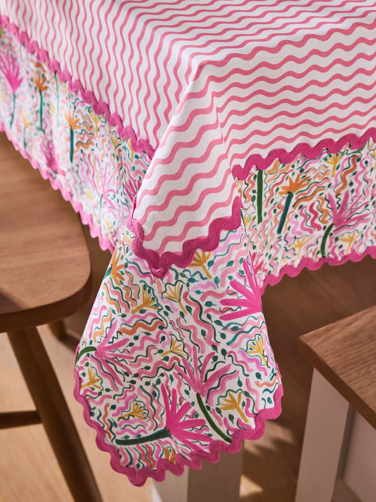 Lucy Tiffney Pink/Yellow Table Cloth - Image 2 of 3