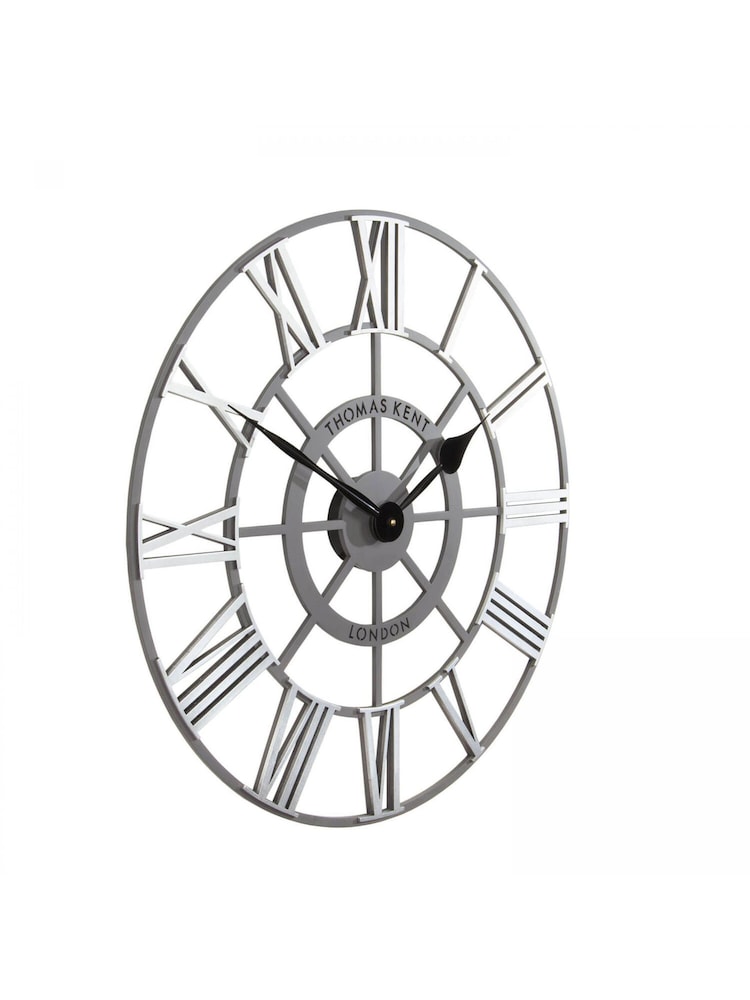 Thomas Kent Clocks Silver 24 Inch Evening Star Grand Skeleton Wall Clock - Image 3 of 3