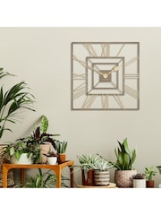 Thomas Kent Clocks Gold 24 Inch Summer House Square Wall Clock - Image 1 of 2
