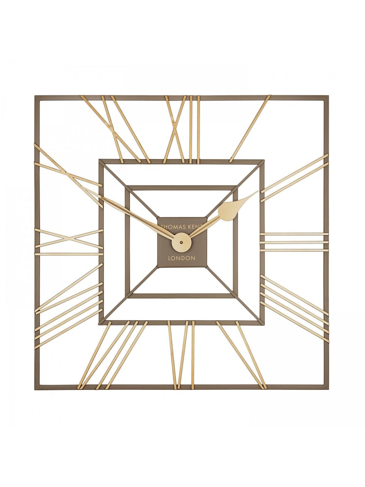 Thomas Kent Clocks Gold 24 Inch Summer House Square Wall Clock - Image 2 of 3 Thomas Kent Clocks Gold 24 Inch Summer House Square Wall Clock - Image 2 of 3