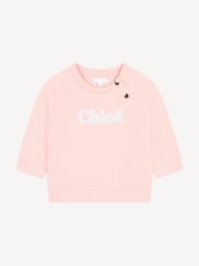 Chloé Pink Logo Crew Neck Sweater - Image 3 of 4