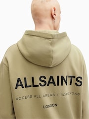 AllSaints Green Access Over The Head 100% Cotton Hoodie - Image 2 of 5