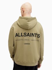 AllSaints Green Access Over The Head 100% Cotton Hoodie - Image 4 of 5