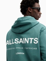 AllSaints Blue Access Over The Head 100% Cotton Hoodie - Image 2 of 7