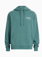 AllSaints Blue Access Over The Head 100% Cotton Hoodie - Image 7 of 7