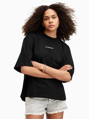 AllSaints Black Disc Amelie T-Shirt - Image 1 of 8
