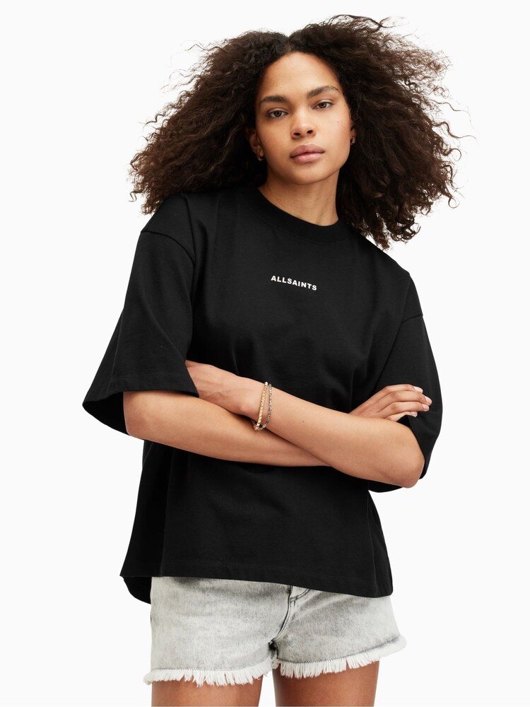 AllSaints Black Disc Amelie T-Shirt - Image 1 of 8