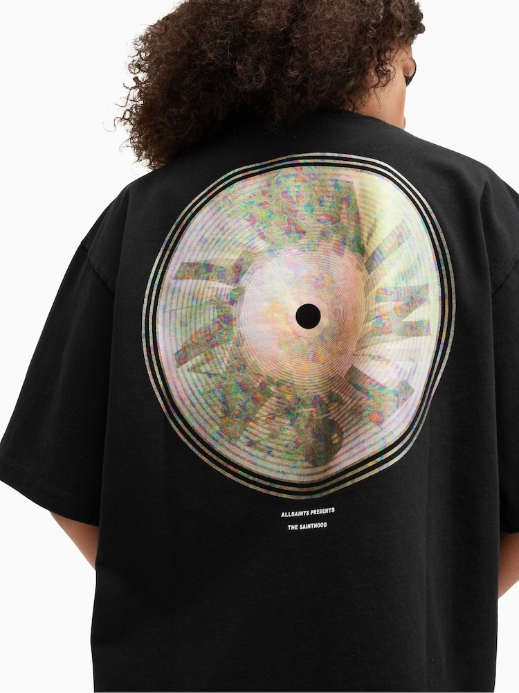 AllSaints Black Disc Amelie T-Shirt - Image 2 of 8