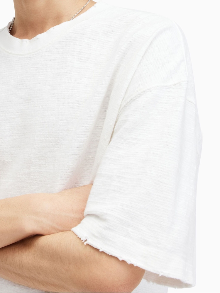 AllSaints White 100% Cotton Aspen Short Sleeve Crew Neck T-Shirt - Image 2 of 6