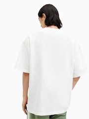 AllSaints White 100% Cotton Aspen Short Sleeve Crew Neck T-Shirt - Image 4 of 6