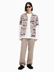 AllSaints White Aspen Long Sleeve Crew Neck 100% Cotton T-Shirt - Image 3 of 7