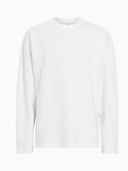 AllSaints White Aspen Long Sleeve Crew Neck 100% Cotton T-Shirt - Image 7 of 7