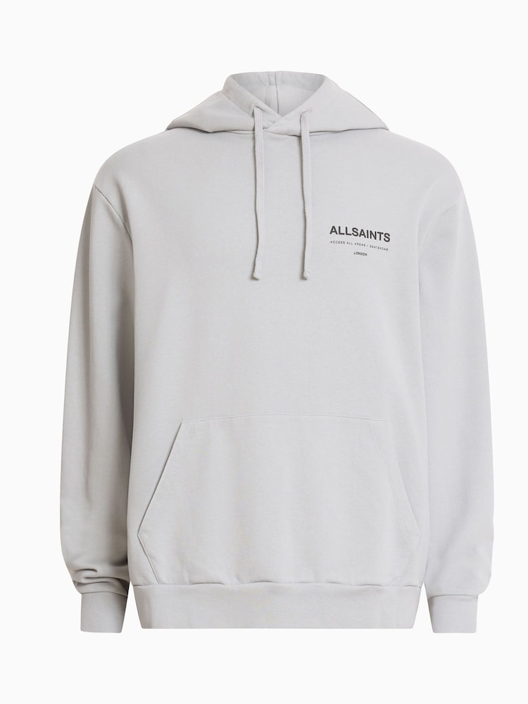 Allsaints Grey Access Over The Head 100% Cotton Hoodie
