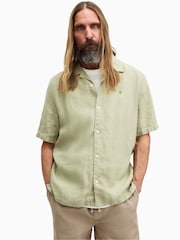 AllSaints Green Audley Shortsleeve Shirt - Image 1 of 6
