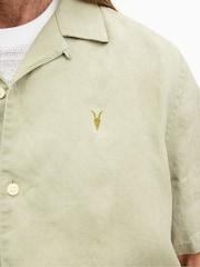 AllSaints Green Audley Shortsleeve Shirt - Image 2 of 6