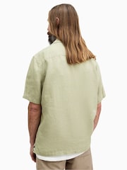 AllSaints Green Audley Shortsleeve Shirt - Image 4 of 6