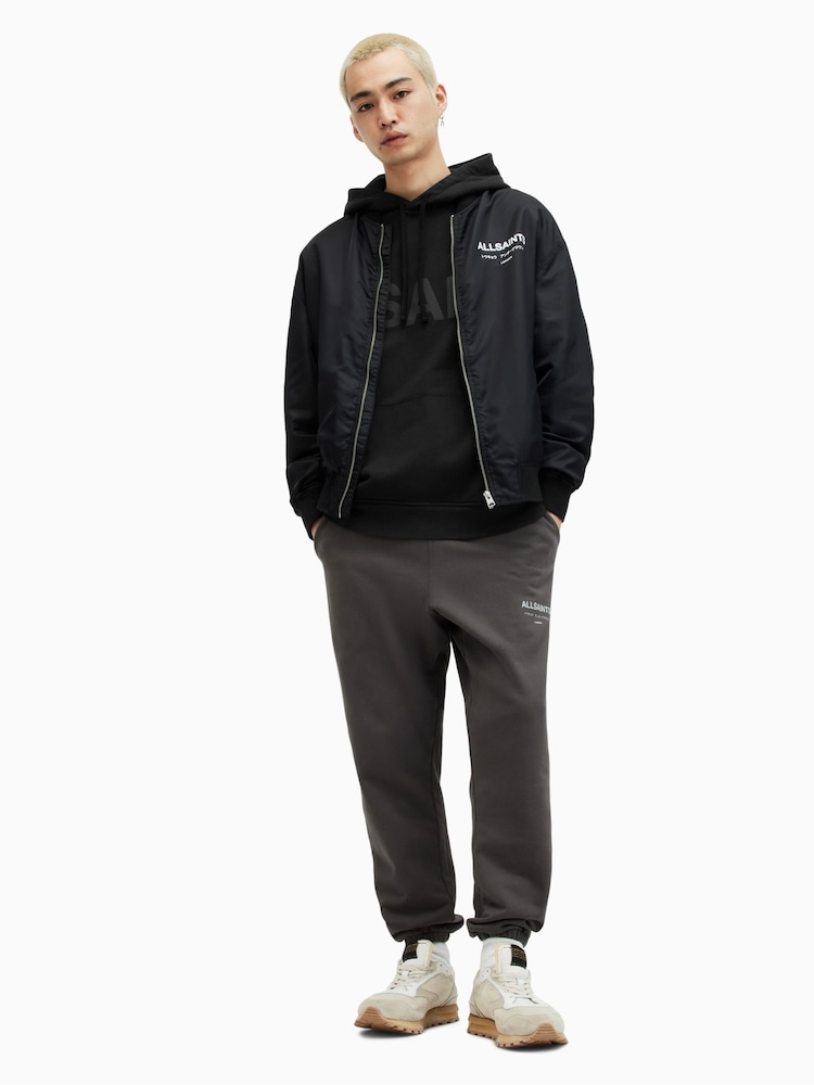 AllSaints Black Biggy Over The Head Hoodie - Image 3 of 6
