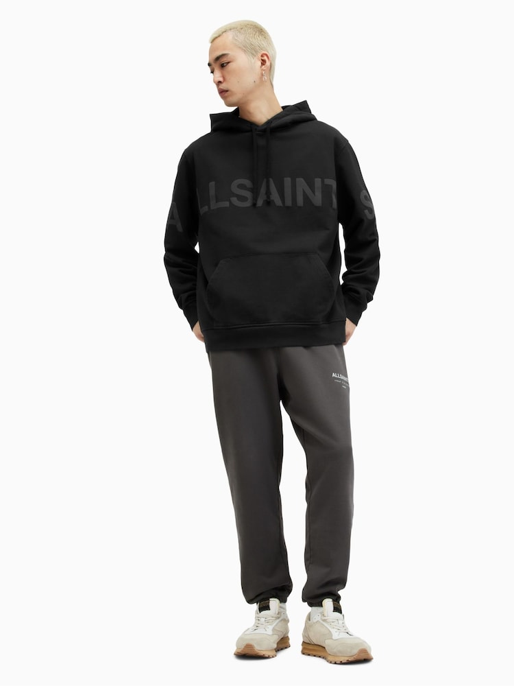 AllSaints Black Biggy Over The Head Hoodie - Image 4 of 6