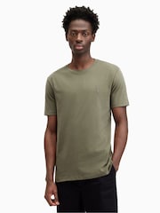 AllSaints Green Brace Shortsleeve Crew Neck T-Shirt - Image 1 of 5