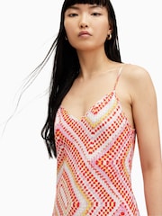 AllSaints Orange Bryony Iona Dress - Image 1 of 5