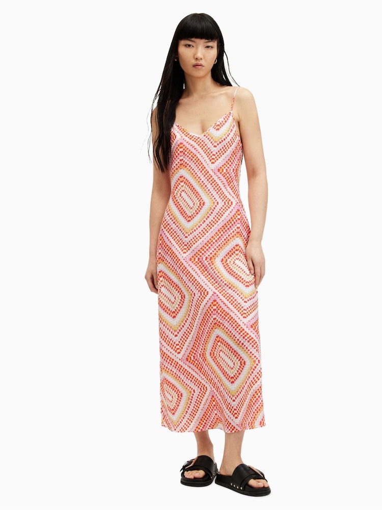 AllSaints Orange Bryony Iona Dress - Image 2 of 5 AllSaints Orange Bryony Iona Dress - Image 2 of 5
