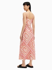 AllSaints Orange Bryony Iona Dress - Image 3 of 5