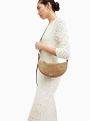 AllSaints Brown Half Moon Cross-Body Bag - Image 1 of 5