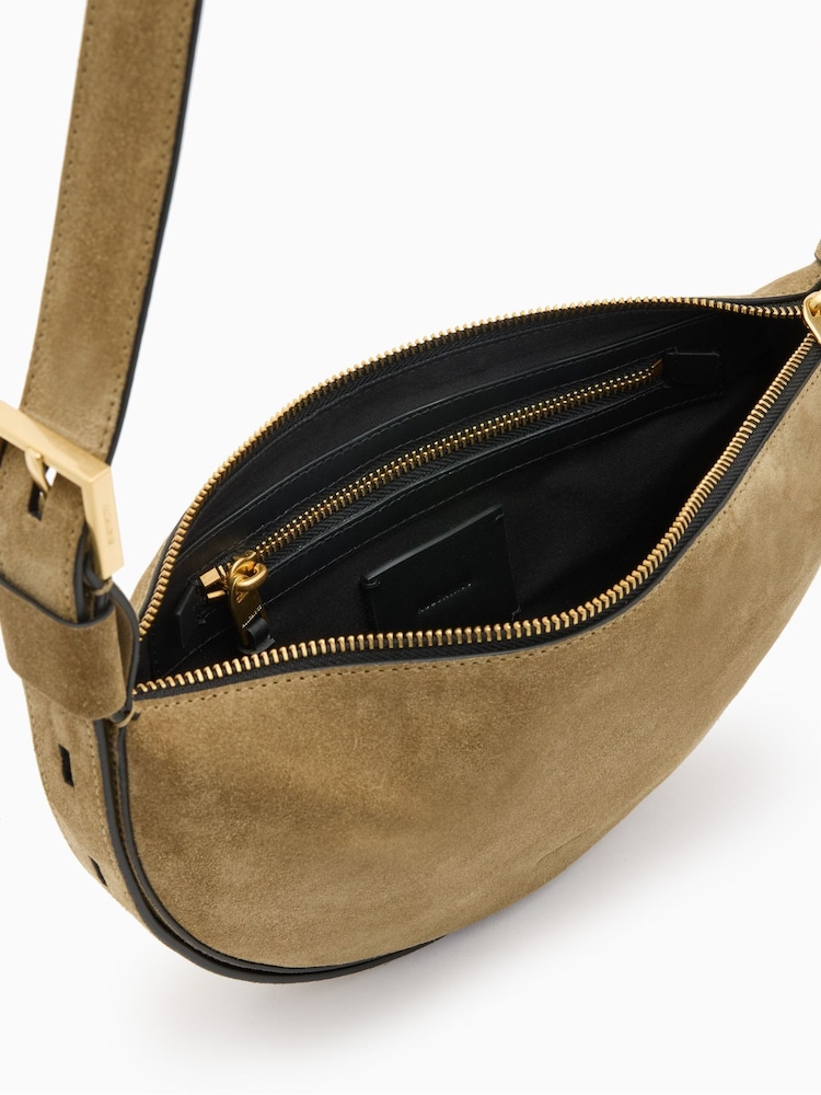 AllSaints Brown Half Moon Cross-Body Bag - Image 5 of 5