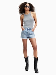 AllSaints Blue Heidi Denim Shorts - Image 1 of 6