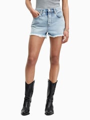 AllSaints Blue Heidi Denim Shorts - Image 2 of 6