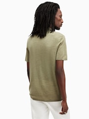 AllSaints Green Mode Merino Short Sleeve Polo Shirt - Image 4 of 5