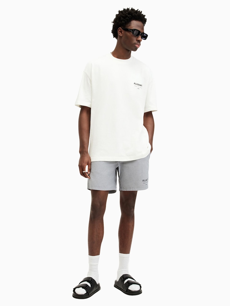 AllSaints Grey Underground Swim Shorts - Image 2 of 8