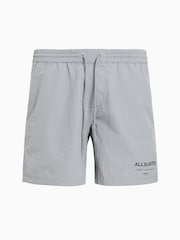 AllSaints Grey Underground Swim Shorts - Image 8 of 8