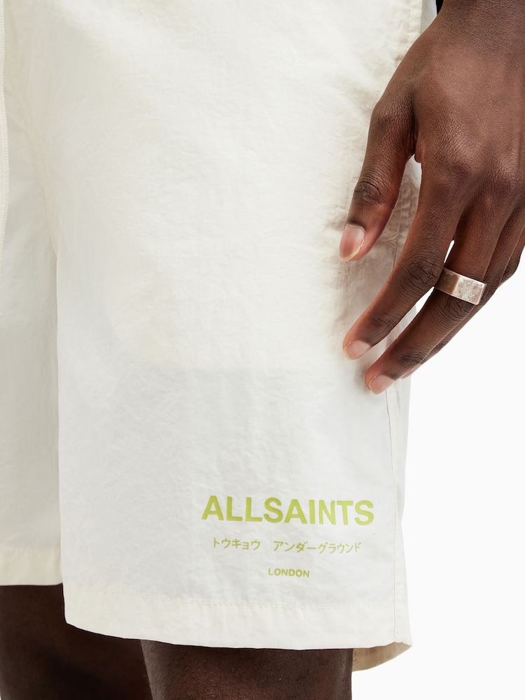 AllSaints Green Underground Swim Shorts - Image 5 of 7