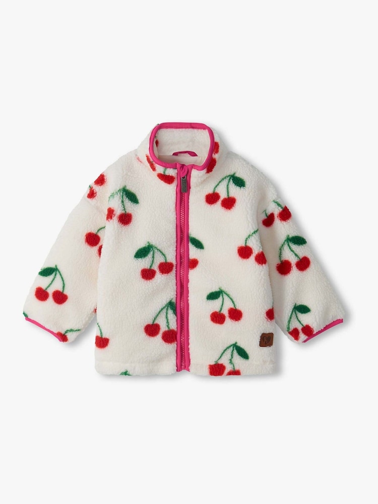 Hatley Natural Cherries Mock Neck Faux Sherpa Jacket - Image 1 of 3 Hatley Natural Cherries Mock Neck Faux Sherpa Jacket - Image 1 of 3