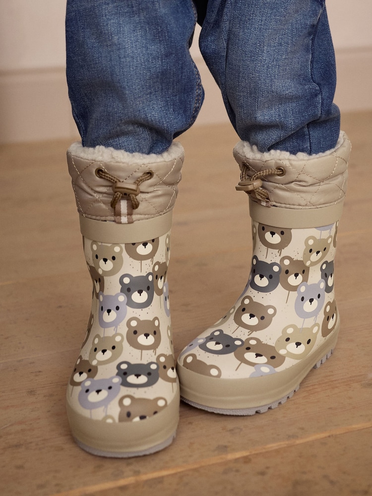 Brown Bear Thermal Thinsulate™ Lined Cuff Wellies - Image 1 of 8