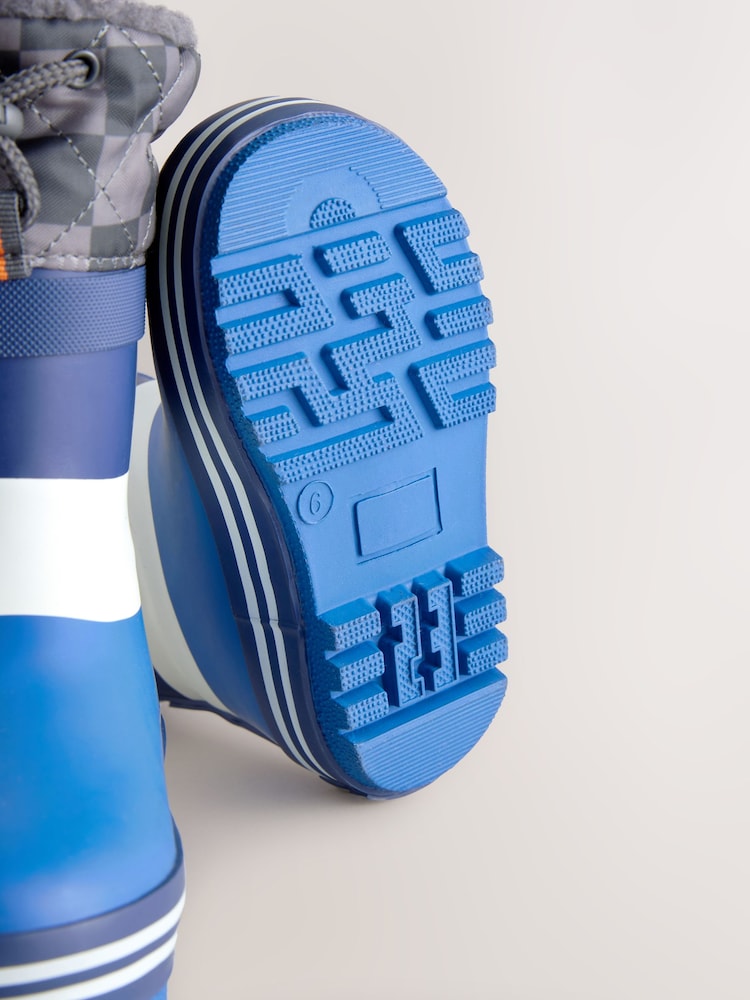 Blue Racing Car Thermal Thinsulate™ Lined Cuff Wellies - Image 5 of 5