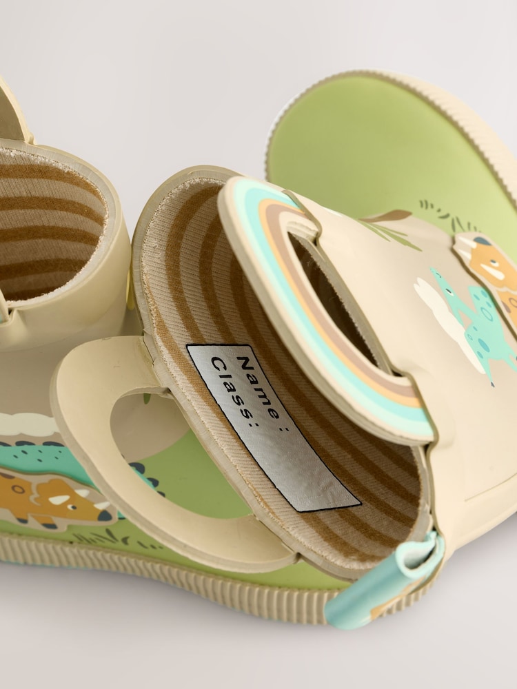 Neutral Dinosaur Handle Pull-On Wellies - Image 5 of 5