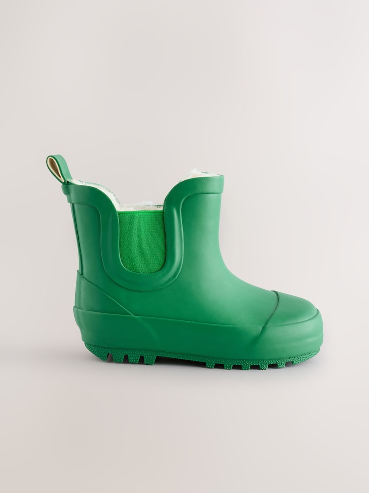 Olive Green Warm Lined Ankle Wellies - Image 2 of 6