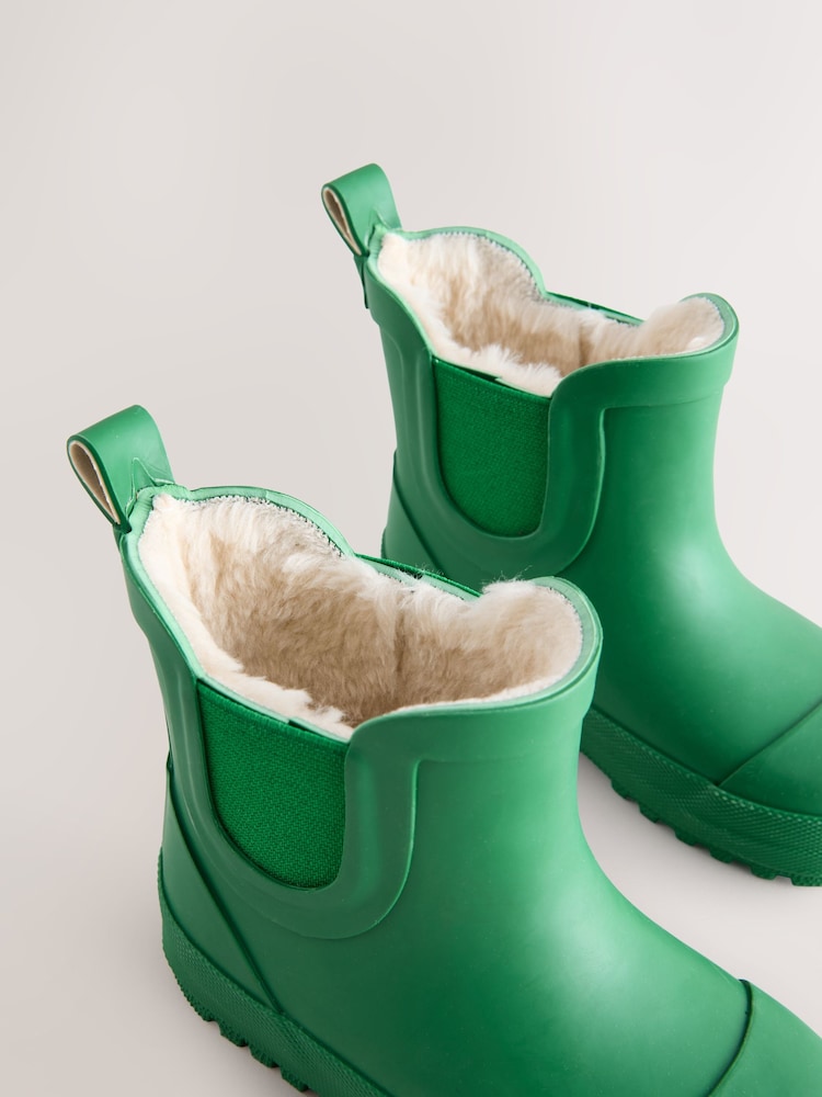 Olive Green Warm Lined Ankle Wellies - Image 3 of 6