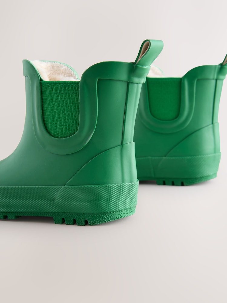 Olive Green Warm Lined Ankle Wellies - Image 4 of 6
