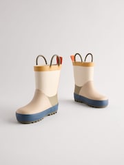 Natural Colourblock Handle Pull-On Wellies - Image 1 of 5