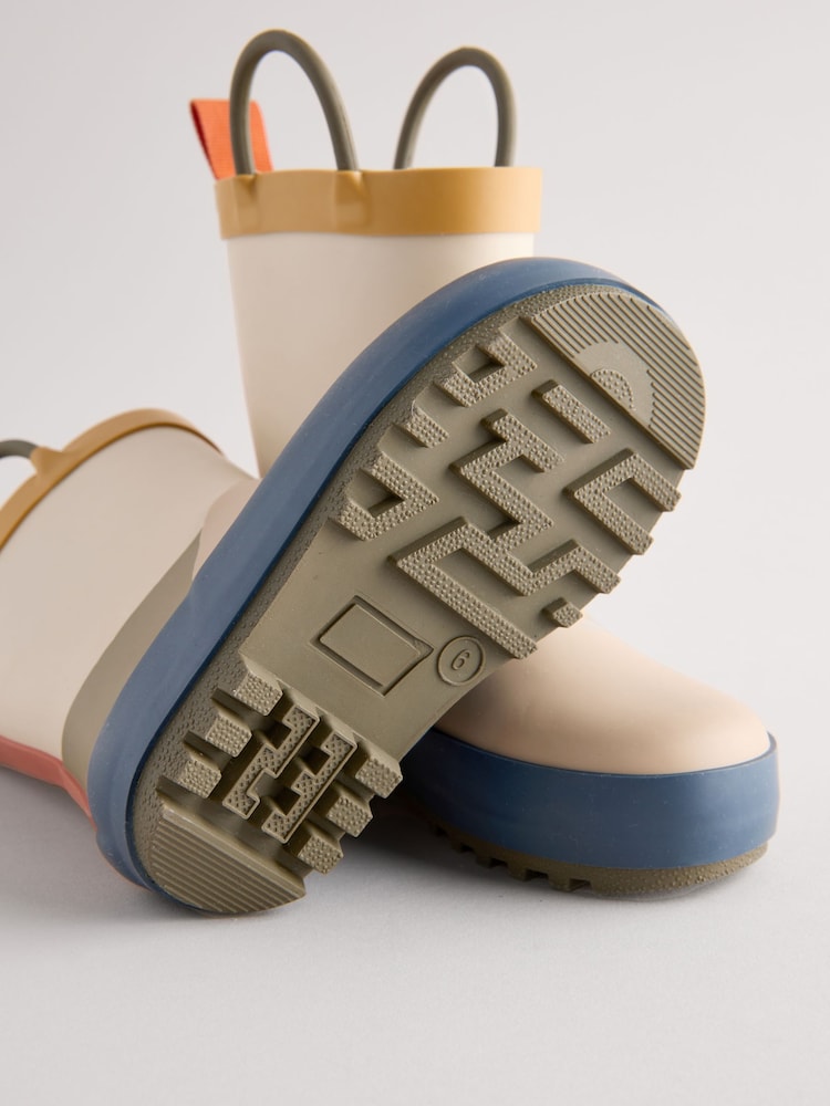 Natural Colourblock Handle Pull-On Wellies - Image 5 of 5