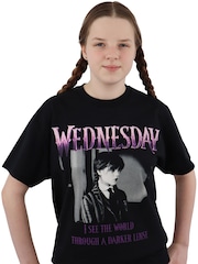 Character Black 100% Cotton Wednesday Addams T-Shirt - Image 2 of 6