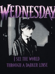 Character Black 100% Cotton Wednesday Addams T-Shirt - Image 6 of 6