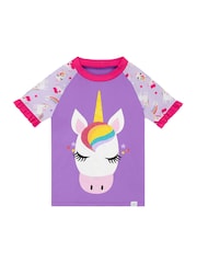 Harry Bear Purple Unicorn Top & Short Swim Set - Image 2 of 5