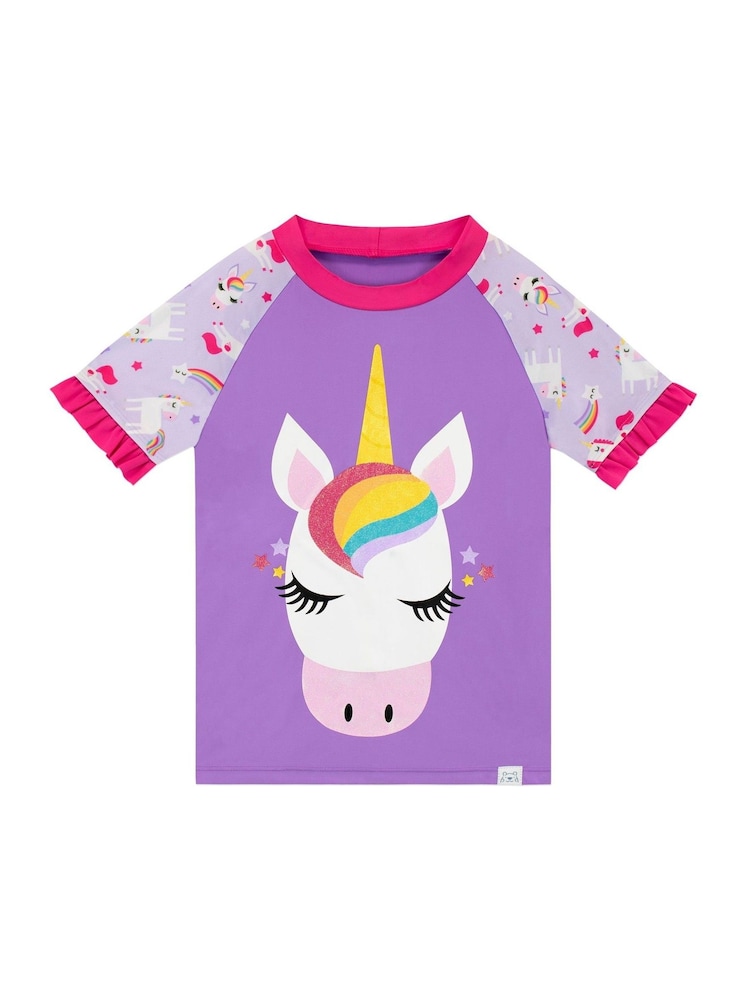 Harry Bear Purple Unicorn Top & Short Swim Set - Image 2 of 5